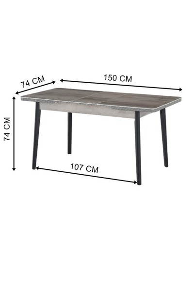 dekorazi Elisa Ortadan Açılır Masa 75x120 cm