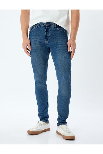 Koton Ανδρικό τζιν παντελόνι Dark Indigo - 5wam40075ıd