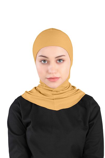 Ecardin Boneta de atlet flexibilă gata făcută cu gât Hijab mare - St 224 Muștar