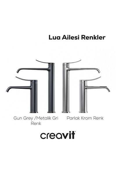 Creavit Metallic Gray Lua Sink Faucet and Fixture