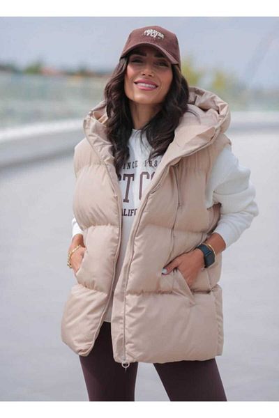 Butik Vestă cu glugă gonflabilă, cu design elegant, ușor de combinat