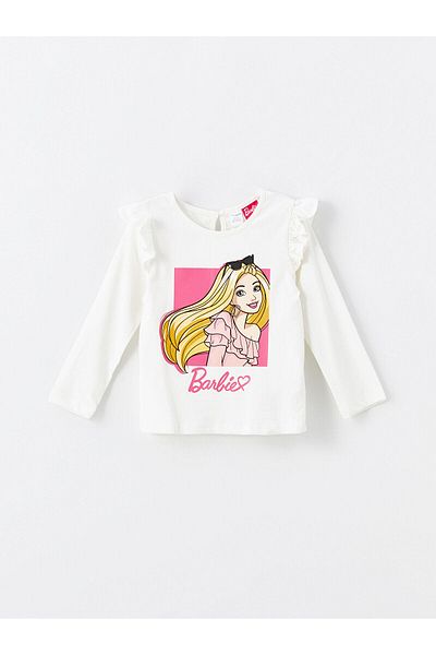 LC Waikiki Lcw Crew Neck Barbie з принтом Барбі для дівчинки з блузкою та легінсами 2 шт.