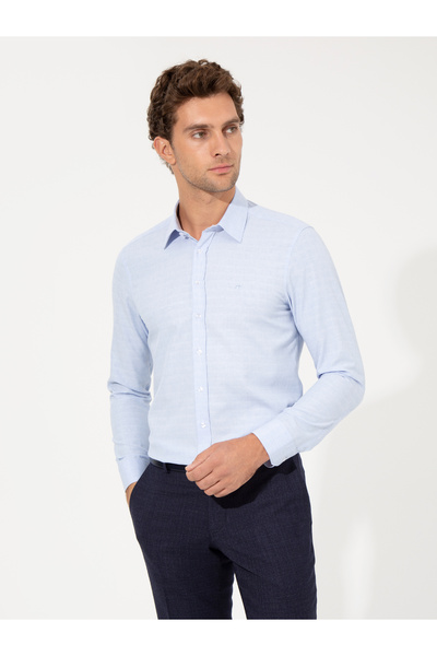 Cacharel Mavi Slim Fit Uzun Kollu Gömlek 50258629-VR036