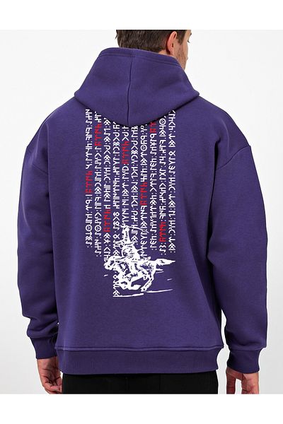 Uniquetex Vek Gokturk Alphabet Special Design Φούτερ με κουκούλα με κουκούλα με τουρκική στάμπα