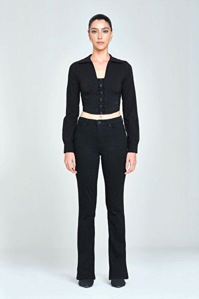 Black Flared Women's Jean Pants