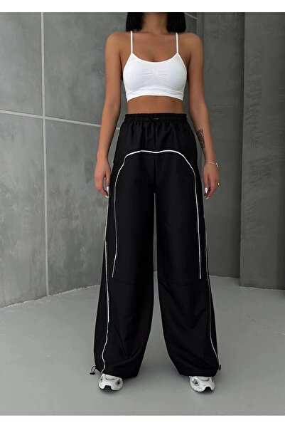 Violon Μαύρο U ριγέ μοντέλο αλεξίπτωτο ύφασμα Unisex φούτερ