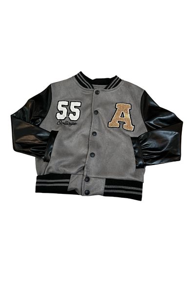 Rhythm Clothing Boy's Embroidered, Leather Sleeve Suede Jacket