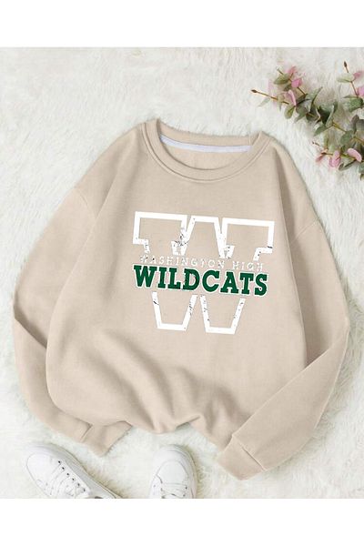 FAVORİST Φούτερ WILD CATS με στάμπα Oversize Crew Neck
