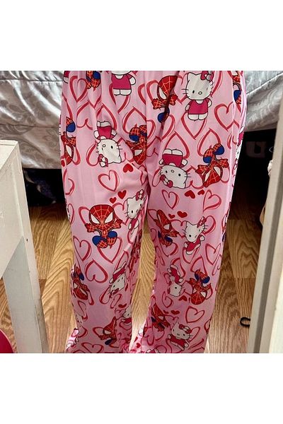Violon Hello Kitty & Spider-Man Λεπτομέρεια Unisex ροζ φούτερ