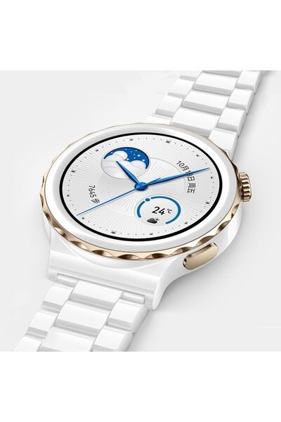 Sprinsan Gt3 Elite Elegance Smart Watch Unisex Akıllı Saat Deri Seramik Kordo...