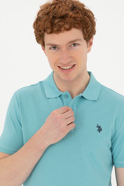 U.S. Polo Assn. Ανδρικό μπλουζάκι με λεπτή εφαρμογή Polo Neck Mint Basic 50279573 -vr090