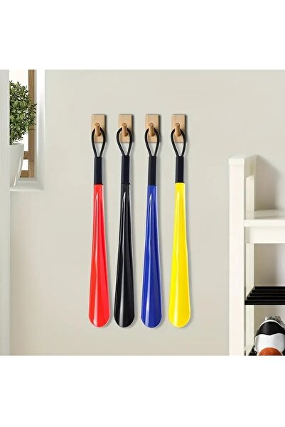 DEPOKON 46 Cm Askılı Ayakkabı Çekeceği Uzun Plastik Kerata Renkli Ayakkabı Giyme Aparatı (Kırmızı)