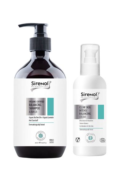 Sirenol Organic Balancing Cream and Shampoo Set