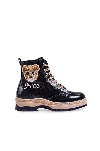Ustalar Ayakkabı Çanta Black Patent Leather Girl's Daily Boots 612.625