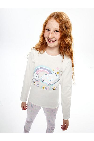 LC Waikiki Lcwk Crew Neck Printed Long Sleeve Girls Pajamas Set