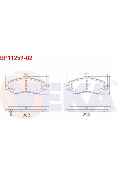 parcaplus Brake Pad for Fiat Freemont and Jeep Wrangler Iii 2.0 Mjt 170 Hp 2011-'//'