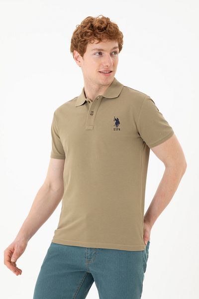 U.S. Polo Assn. Мъжка базова тениска в цвят каки 50284633-VR027