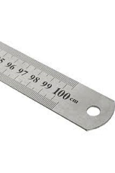 Biz Kırtasiye Kraf Steel Ruler 100 cm Inch Measuring 500g