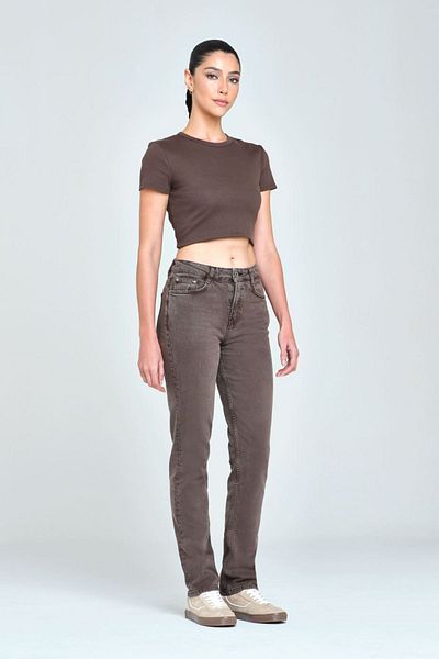 Pantamo Jeans Кафяви прави дънки SEAL BROWN KADIN