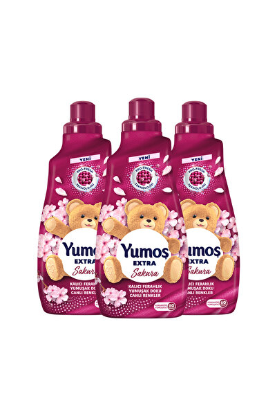 Yumoş Extra Concentrated Fabric Softener Sakura 1440 ml 60 Washes X3