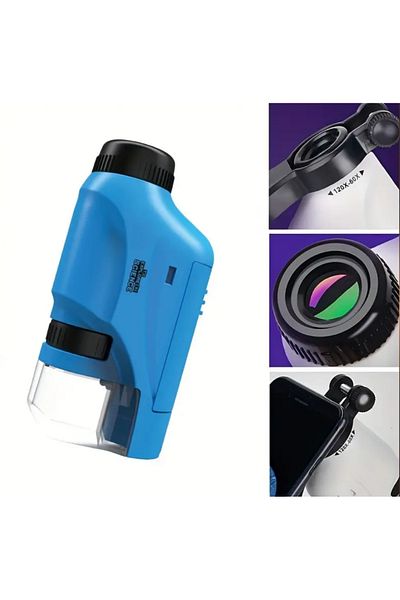 SYNOPE 60To120X Portable Children's Microscope - Mini Pocket, for Kids