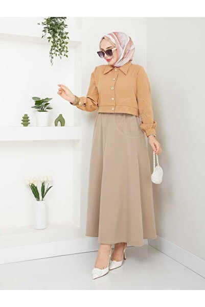 MODAALFABE Puff scuba Fusta evazată