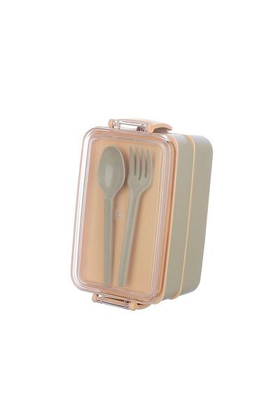 ÇARŞI HANEM Meticulous Plastic Lunch Box Compartmented Food Box Healthy Inside Package Divider Fork Spoon Set