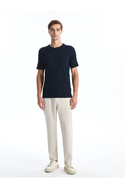 LC Waikiki Texturált férfi póló - LCW, Crew nyakú, rövid ujjú