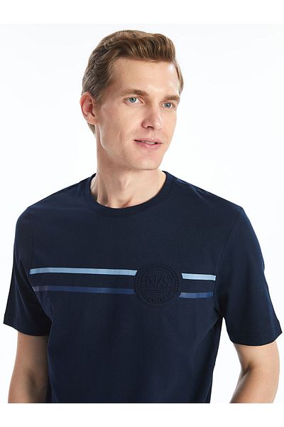 LC Waikiki LCW Herren-T-Shirt aus gekämmter Baumwolle – Rundhalsausschnitt, kurze Ärmel, bedruckt