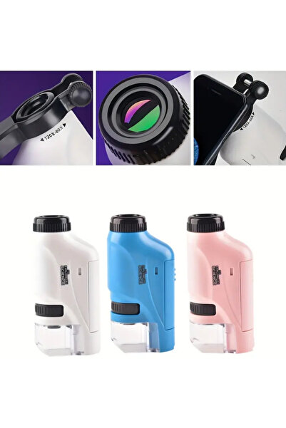 SYNOPE Mini Cep Çocuk Mikroskopu 60To120x Taşınabilir Mikroskop Çocuklar İçin Mini Mikroskop Çocuk Büyüteci