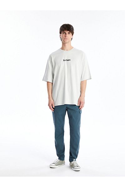 LC Waikiki Ανδρικό μπλουζάκι LW - Crew Neck με κοντό μανίκι με στάμπα χτενισμένο βαμβακερό