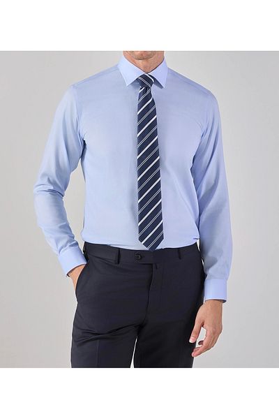Daniel Bessi Long Sleeve Slim Fit 100% Cotton Non-Iron Iron-Free Non-Wrinkle Oxford Classic Men's Shirt