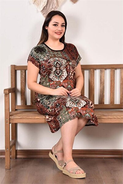 Dipmoda Με σχέδιο Γυναικείο φόρεμα μεγάλου μεγέθους - Dpaysl62