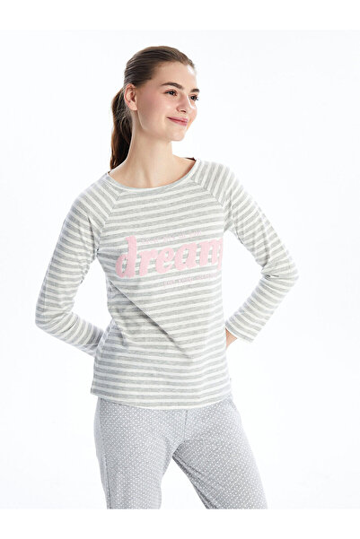 LC Waikiki Lcwk Bisiklet Yaka Baskılı Kadın Pijama Takımı