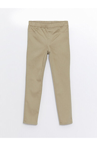 LC Waikiki LCW Kids Beige Slim-Fit-Mädchenhose mit elastischem Bund