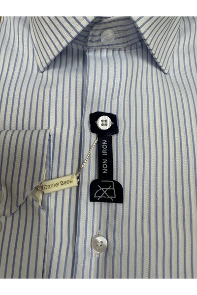 Daniel Bessi Довгорукавна Slim Fit 100% бавовна, не вимагає прасування, не мнеться, класична чоловіча сорочка в смужку
