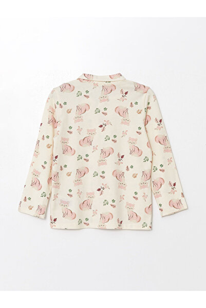 LC Waikiki Lcw Shirt Collar Long Sleeve Baby Girl Pajamas Set