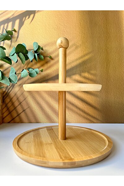 Mottogo 2 Layer Bamboo Serving Plate Presentation Holder