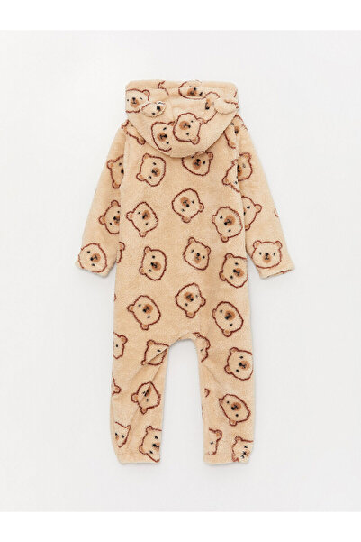 LC Waikiki Chlapecký plyšový overal Lcw s kapucí (0-12 měsíců s botičkami, 12 měsíců bez botiček)