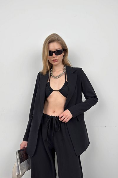 LONCA Single Button Linen Blazer Jacket