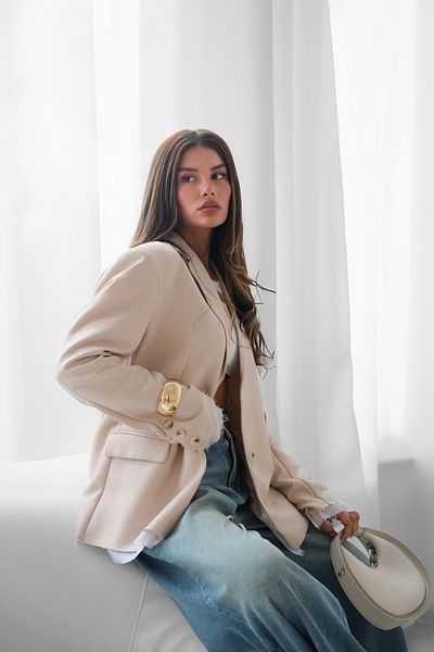 LONCA Μπουφάν Blazer με επένδυση με λεπτομέρεια