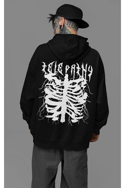 SEVBANO Telepathy Printed Unisex Oversize Design Hoodie