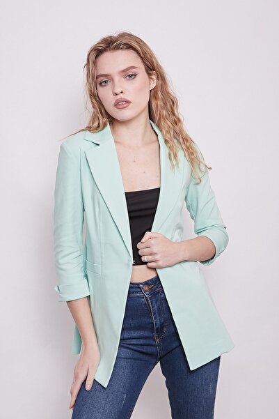 Jument Blazer de birou Capri cu mâneci trei sferturi, buzunar ornamental, cu ...