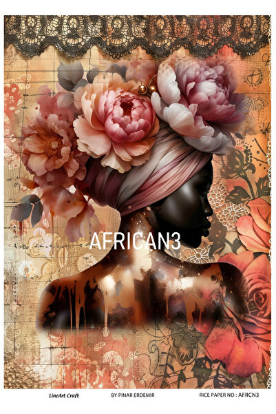 LİNEART African Serisi Pirinc Dekopaj Kagıdı  29X42cm No:AFRCN3