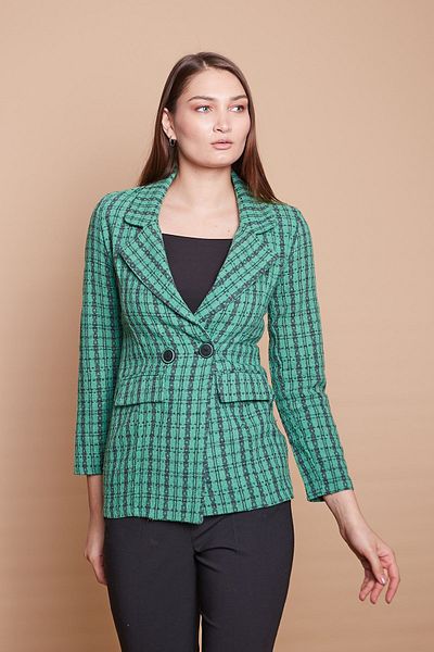 Jument Jachetă cu guler cu model, cu clapă de buzunar, cu buton reglabil, cu mânecă lungă, verde