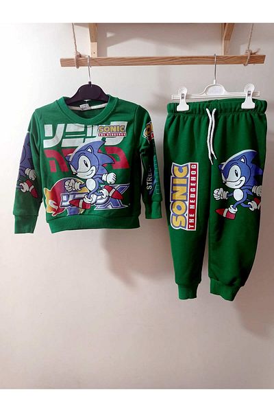 krm kerem bebe Sonic Printed Children's Tracksuit Set