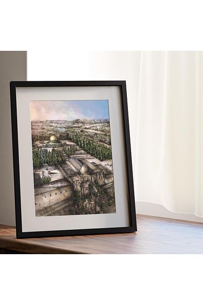 Zaytoon Digital Palestine 30*40 Aksa Moschee - Decor de perete cu rama P00005