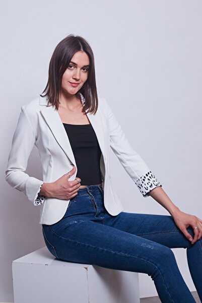 Jument Στυλάτο υφασμάτινο μπουφάν γραφείου με γιακά, επίπεδη πλάτη, τσέπες, δ...