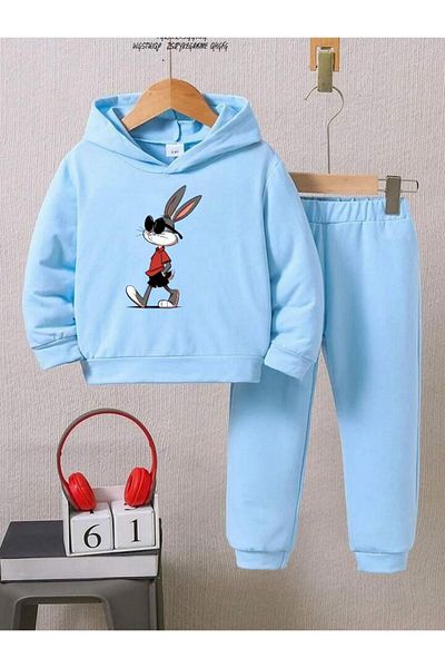 BENROMA Set de trening pentru copii unisex - imprimat iepure, ochelari, mucegai supradimensionat