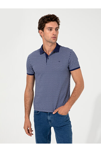 Cacharel تي شيرت بياقة بولو باللون الأزرق الداكن 50230525-VR033